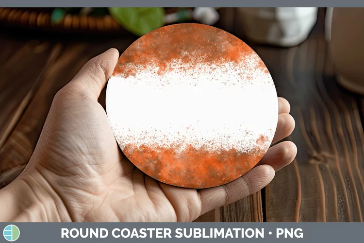 Pretty Color Splash Orange Round Coaster Sublimation Coaster