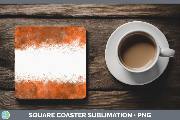 Pretty Color Splash Orange Square Coaster Sublimation Coaste