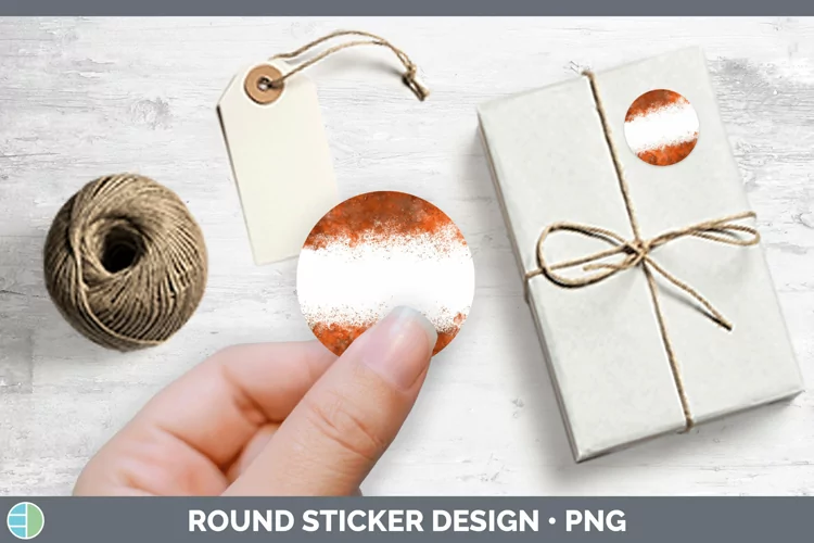 Pretty Color Splash Orange Stickers | Round Labels Designs