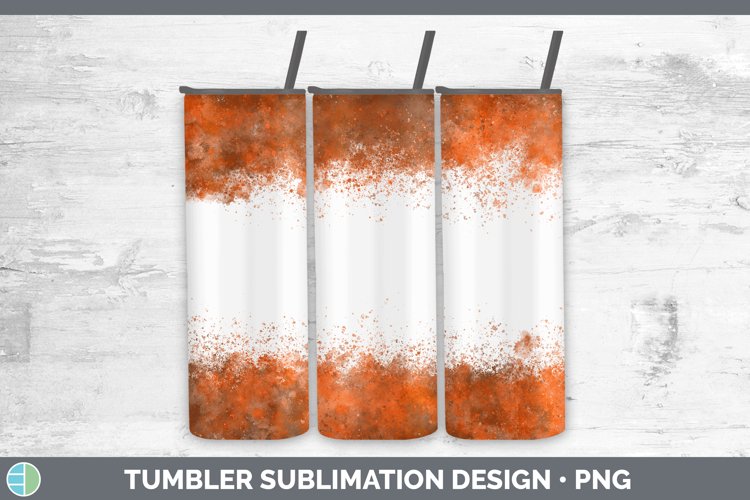 Pretty Color Splash Orange Tumbler Sublimation 20 oz Skinny