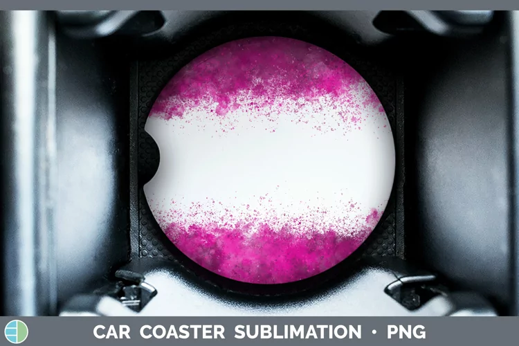 Pretty Color Splash Pink Car Coaster Sublimation Coaster Des