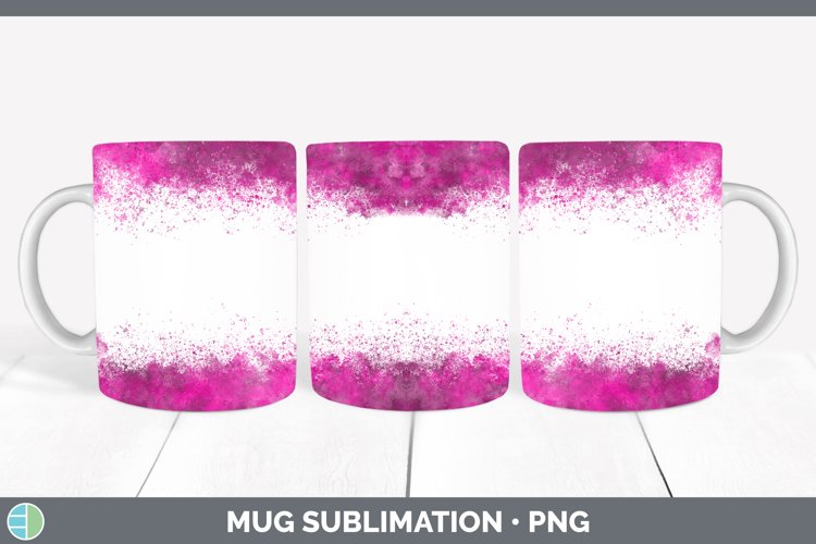 Pretty Color Splash Pink Mug Wrap Sublimation Coffee Cup Des
