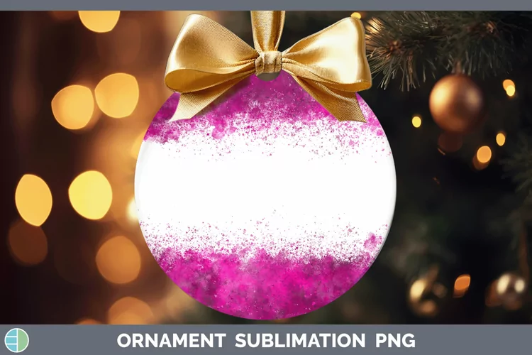 Pretty Color Splash Pink Ornament Sublimation Bauble Designs