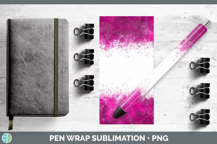 Pretty Color Splash Pink Pen Wrap Sublimation Epoxy Pen Desi