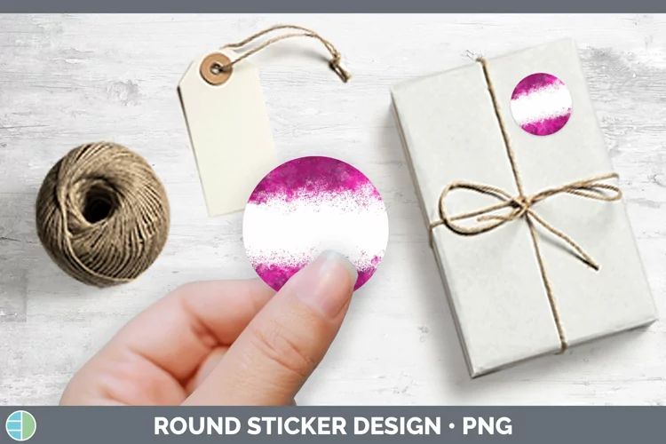 Pretty Color Splash Pink Stickers | Round Labels Designs