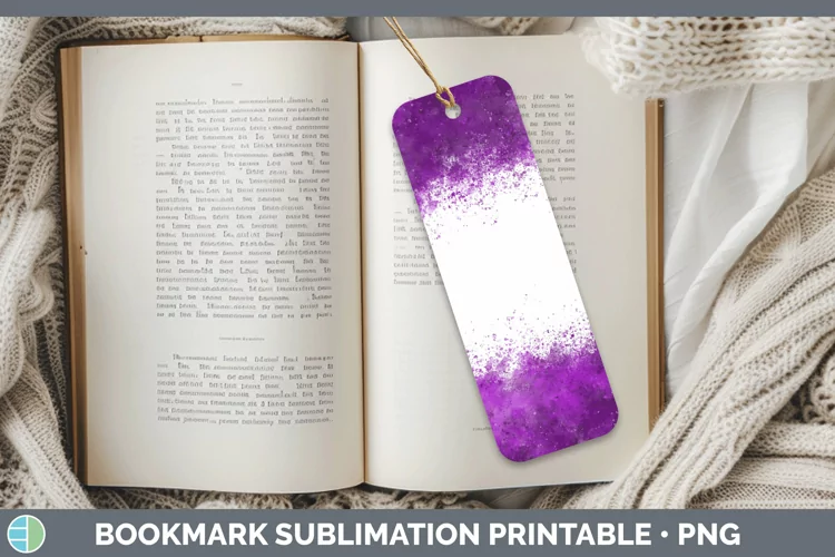 Pretty Color Splash Purple Bookmark Sublimation Printable De