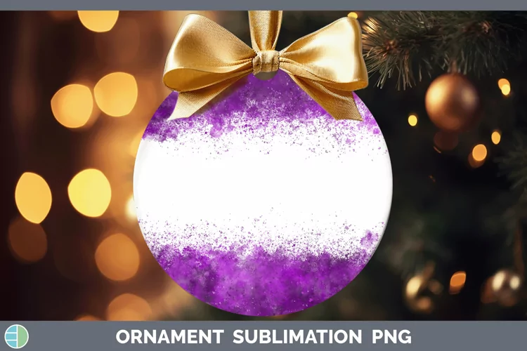 Pretty Color Splash Purple Ornament Sublimation Bauble Desig