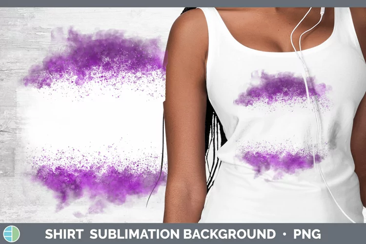 Pretty Color Splash Purple Shirt Sublimation Sublimation Bac