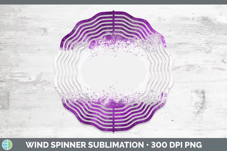 Pretty Color Splash Purple Wind Spinner Sublimation Spinner