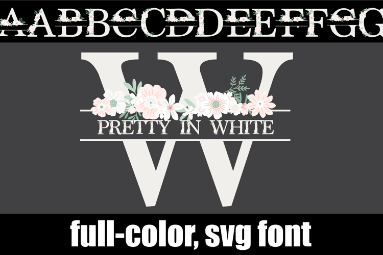 Pretty in White Monogram Color Font