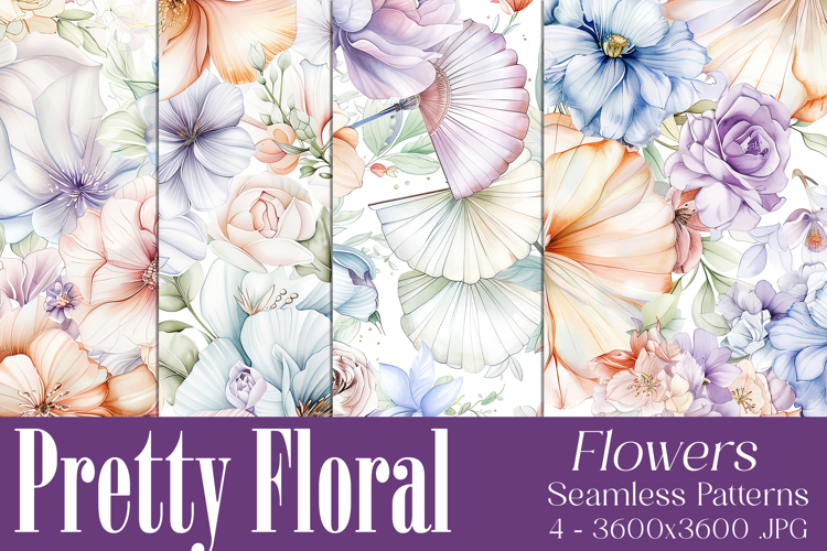 Pretty Floral Pattern, Pretty Flowers Seamless Patterns, s1