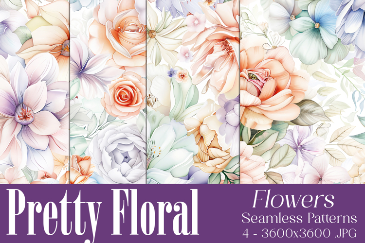 Pretty Floral Pattern, Pretty Flowers Seamless Patterns, s10