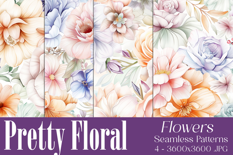 Pretty Floral Pattern, Pretty Flowers Seamless Patterns, s11