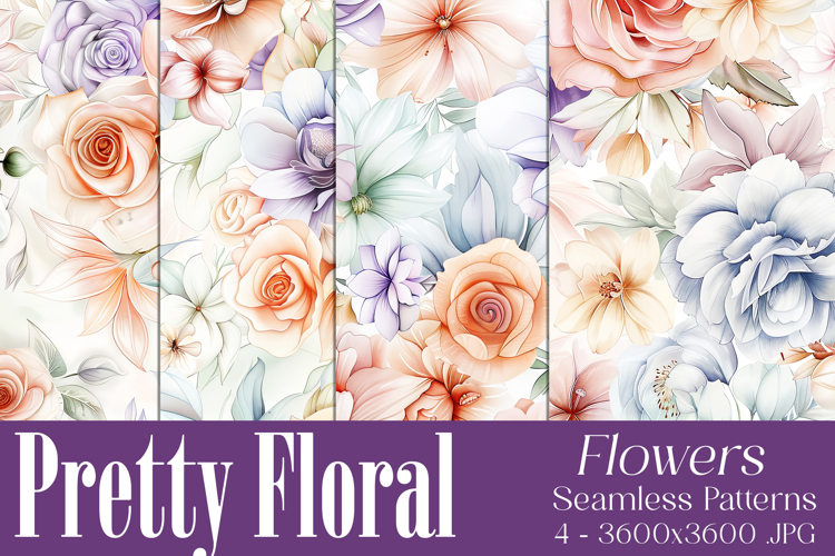 Pretty Floral Pattern, Pretty Flowers Seamless Patterns, s12