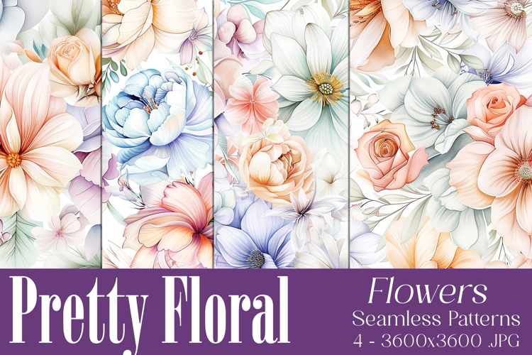 Pretty Floral Pattern, Pretty Flowers Seamless Patterns, s3