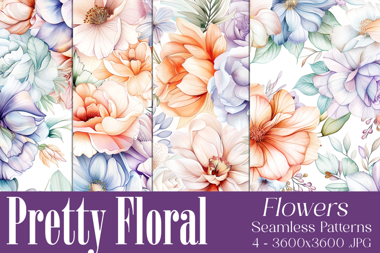 Pretty Floral Pattern, Pretty Flowers Seamless Patterns, s4