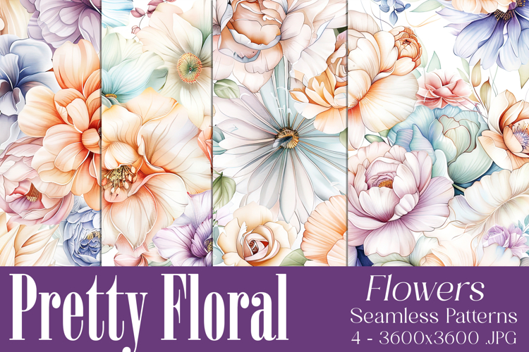 Pretty Floral Pattern, Pretty Flowers Seamless Patterns, s5