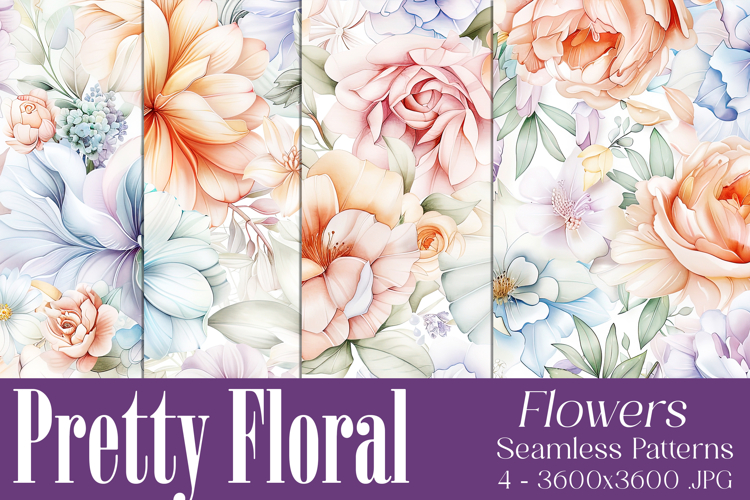Pretty Floral Pattern, Pretty Flowers Seamless Patterns, s6