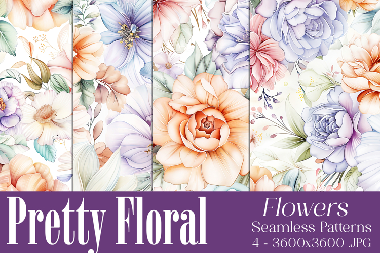 Pretty Floral Pattern, Pretty Flowers Seamless Patterns, s7