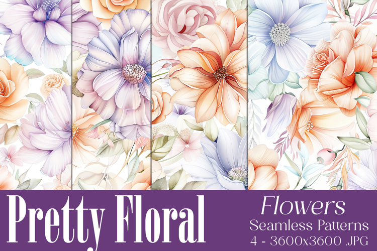 Pretty Floral Pattern, Pretty Flowers Seamless Patterns, s8
