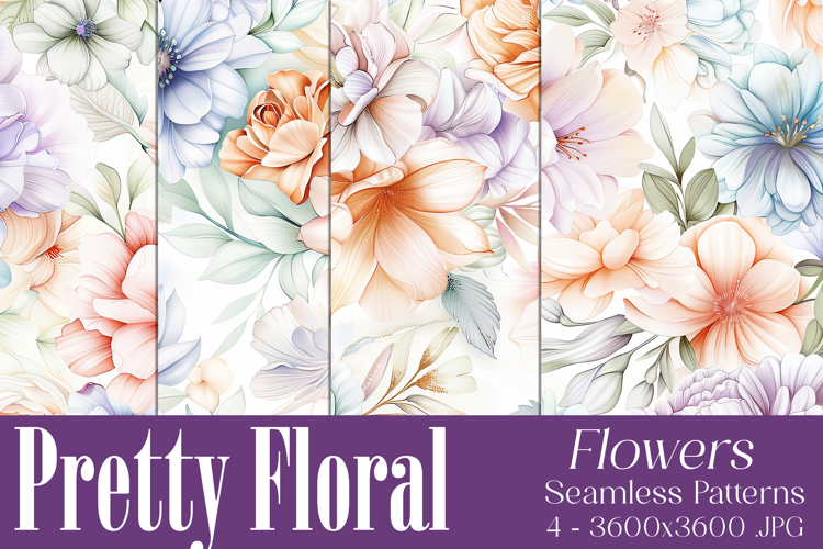 Pretty Floral Pattern, Pretty Flowers Seamless Patterns, s9