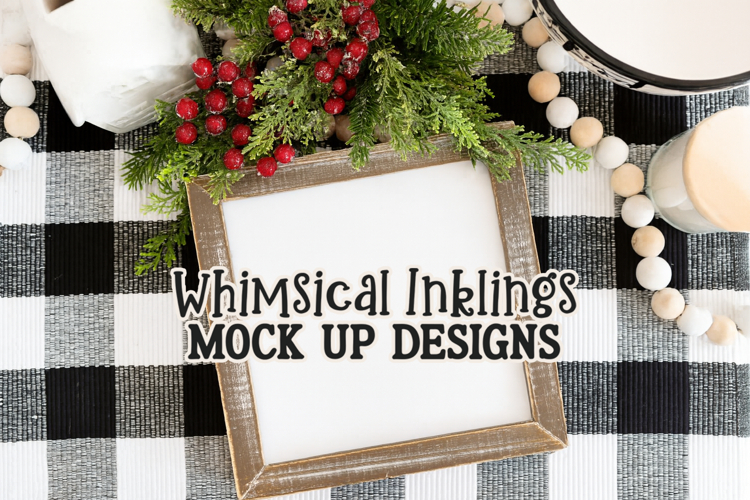 Pretty Christmas Frame Mockup | Christmas Mock Up