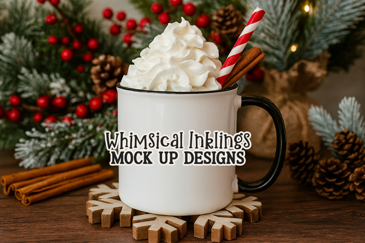 Pretty Cocoa Mockup | Christmas Cocoa Mock Up