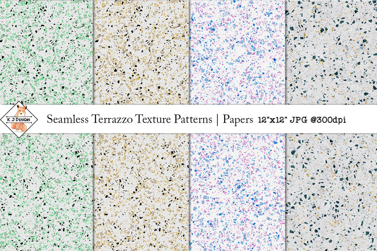 Seamless Terrazzo Paper Textures | Backgrounds