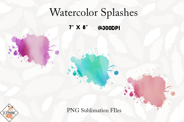 Watercolor Splashes Backgrounds | Sublimation