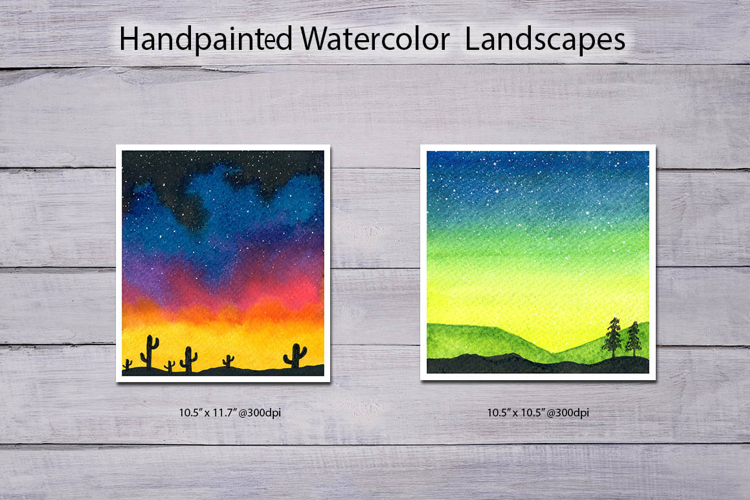 Watercolor Landscape paintings | backgrounds