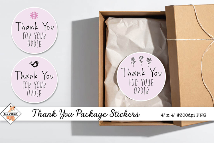 Thank You Package Stickers | Print and Cut