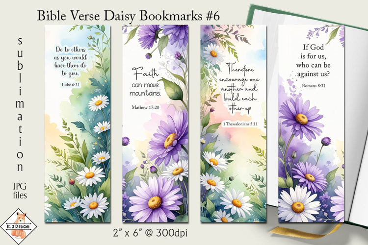 Bible Verse Daisy Bookmark Designs #6 | Sublimation
