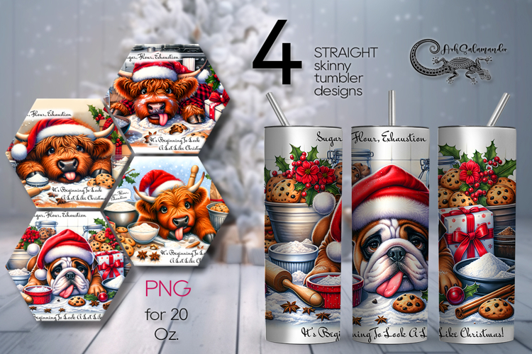 Christmas baking | 4 funny xmas Sublimation Tumbler designs