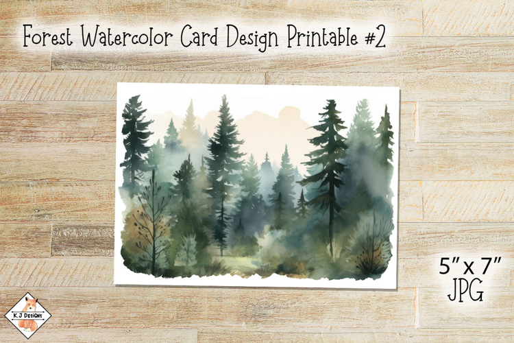 Forest Watercolor #2 Card Designs | Printables