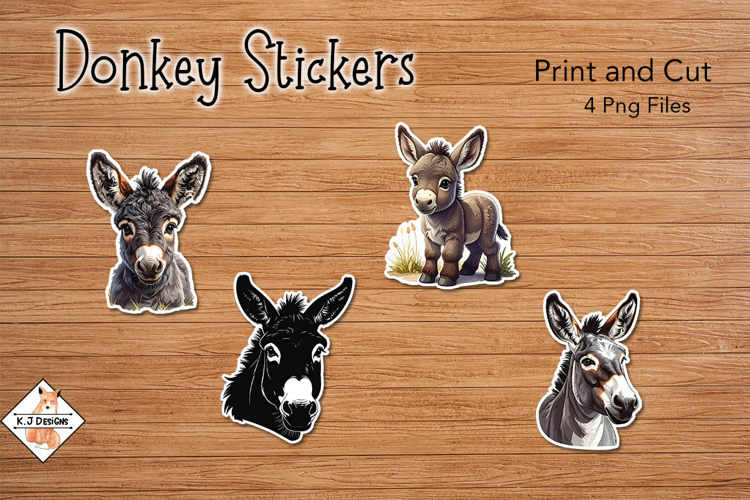 Donkey Stickers | Print and Cut