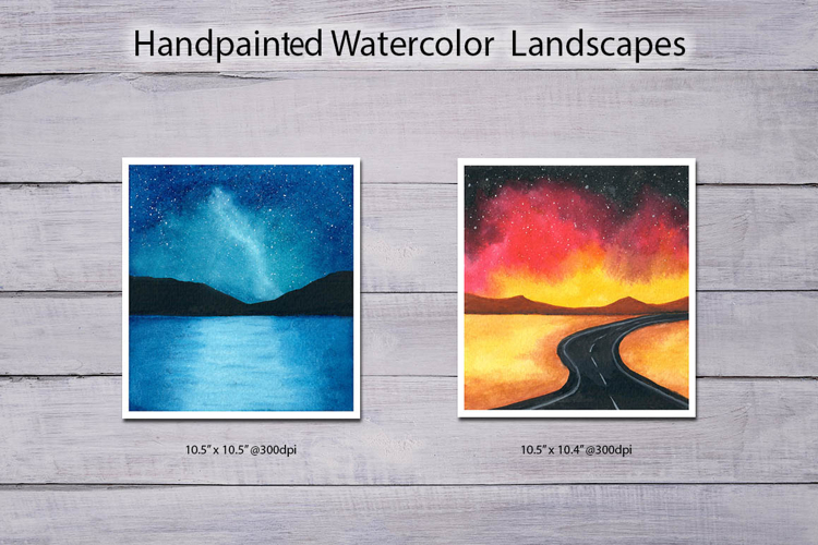 Watercolor Landscape paintings | backgrounds