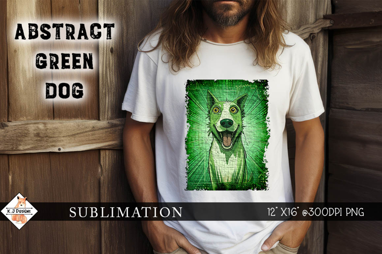Abstract Green Dog Design Sublimation