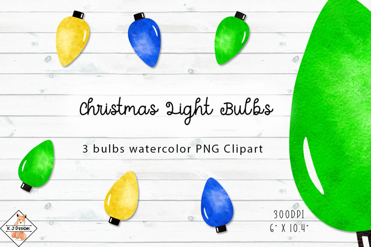 Watercolor Christmas Light Bulbs Clipart