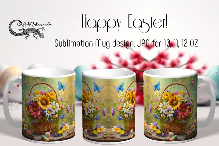 Easter & spring | Sublimation Mug design PLUS, PNG example image 1