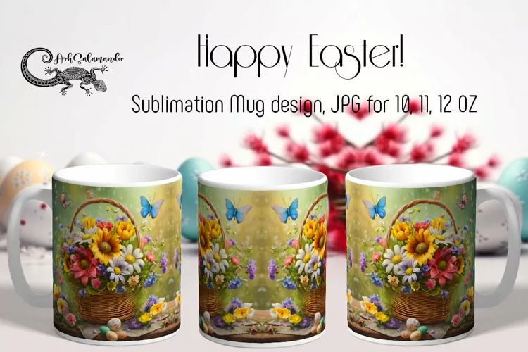 Easter & spring | Sublimation Mug design PLUS, PNG
