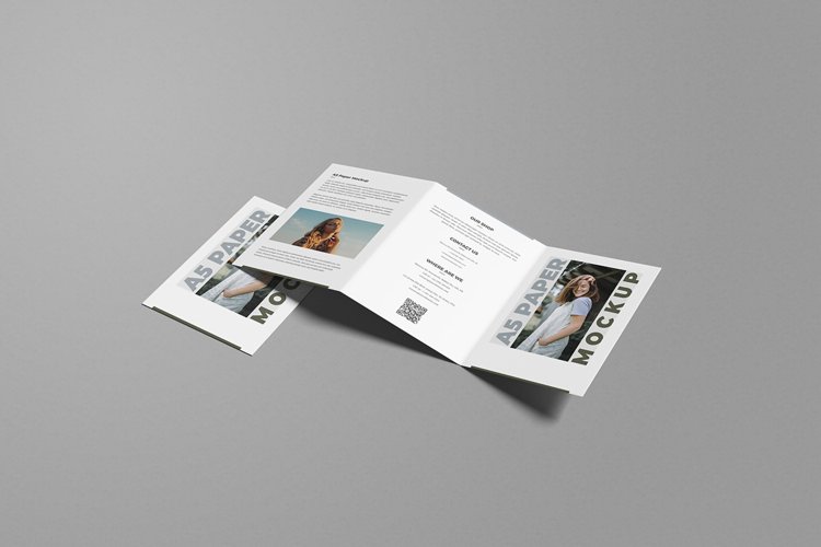 Minimalist A5 Trifold Brochure Mockup example image 1