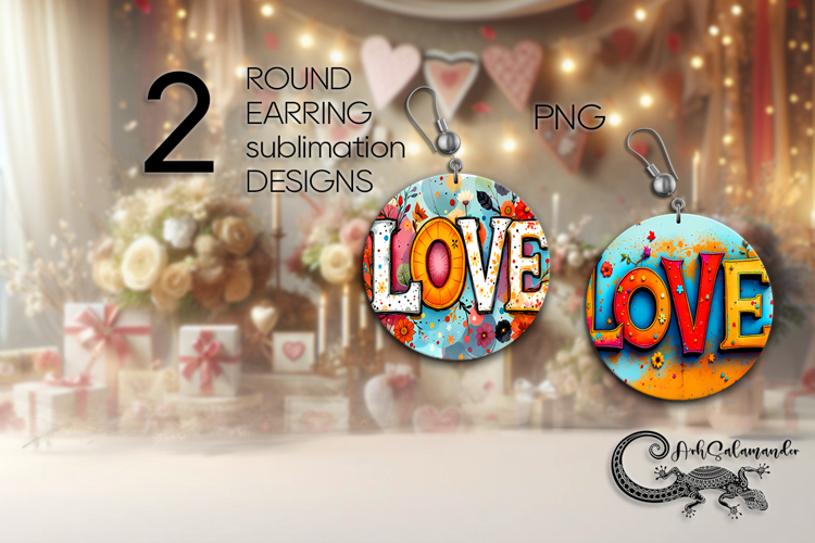 Boho Inscription | hippie Round earring sublimation design P