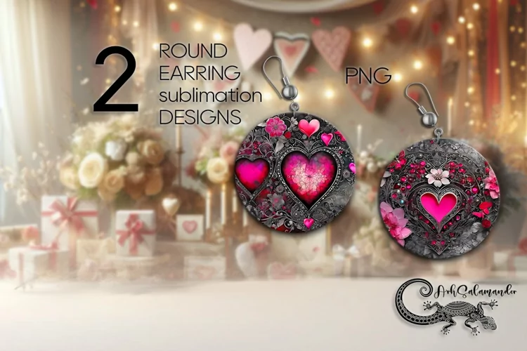 Valentine vintage | gothic round earring Sublimation PLUS