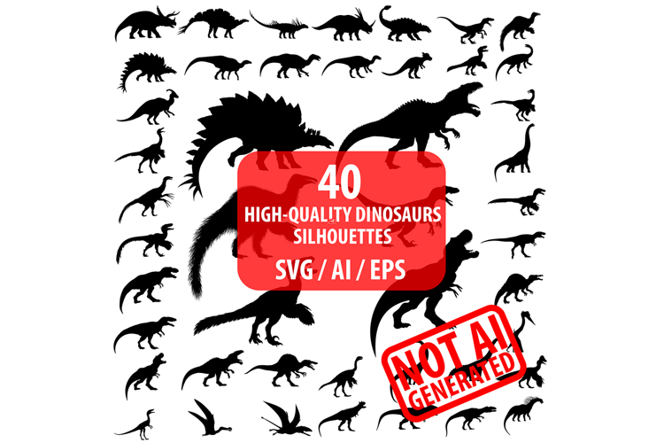 Dinosaur 40 SVG Bundle, Dinosaur Clipart example image 1