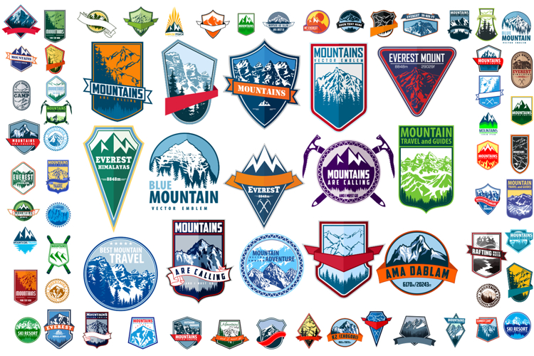 72 Outdoor Adventure Badges Bundle, Travel set