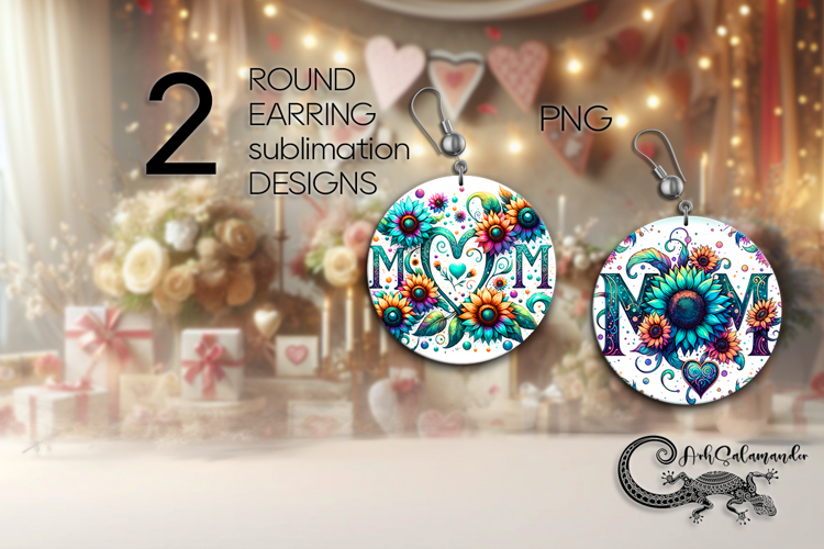 Moms flowersMoms flowers | Round Earring Sublimation PL