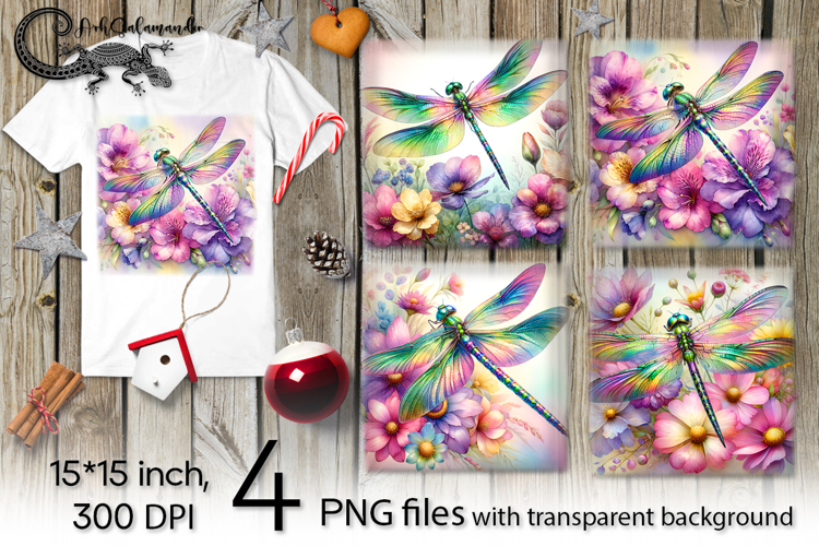 Magic Dragonfly | 4 love PNG Sublimation designs P