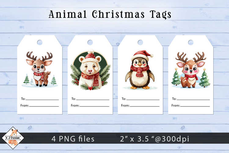 Christmas Animals Gift Tags