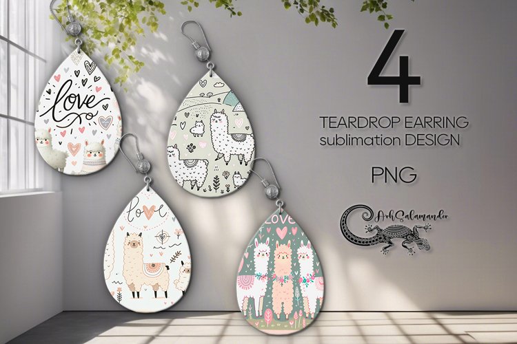 Valentine alpaca | 4 love scandi teardrop earring designs