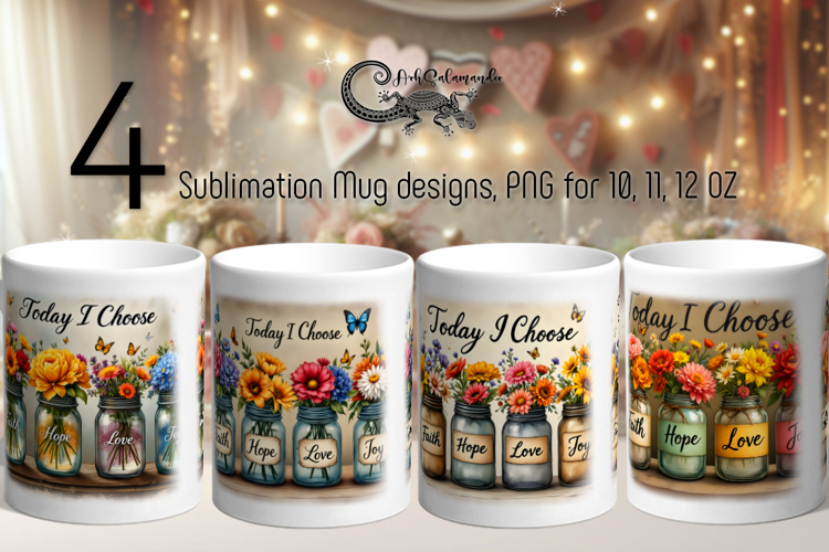 Motivating inscriptions | 4 Mug Sublimationd designs